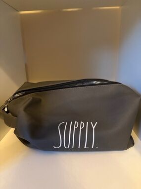 Rae Dunn “Supply” dark grey cosmetic bag